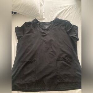 Black V-Neck Women's Top